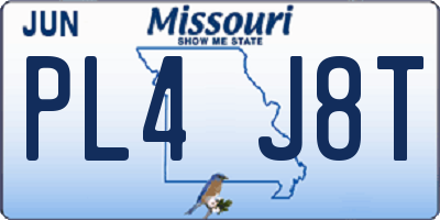 MO license plate PL4J8T