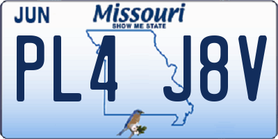 MO license plate PL4J8V