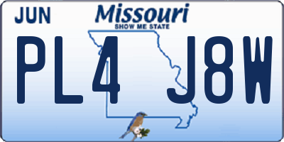 MO license plate PL4J8W