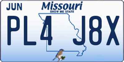 MO license plate PL4J8X