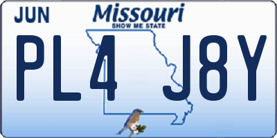 MO license plate PL4J8Y