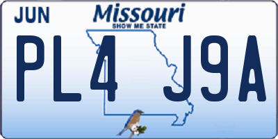 MO license plate PL4J9A