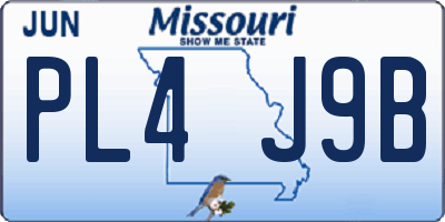 MO license plate PL4J9B