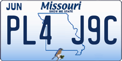 MO license plate PL4J9C