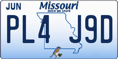 MO license plate PL4J9D