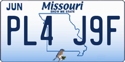 MO license plate PL4J9F