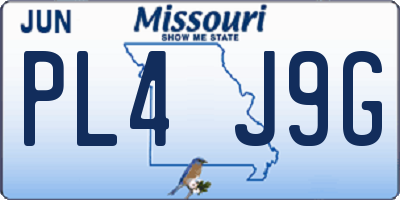 MO license plate PL4J9G