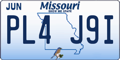 MO license plate PL4J9I