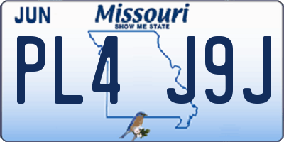 MO license plate PL4J9J