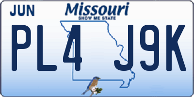MO license plate PL4J9K