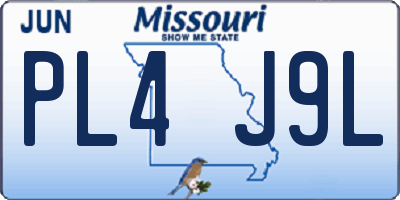 MO license plate PL4J9L