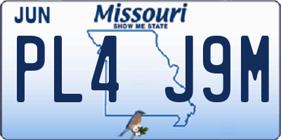 MO license plate PL4J9M