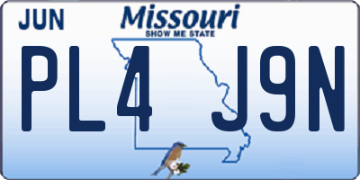 MO license plate PL4J9N