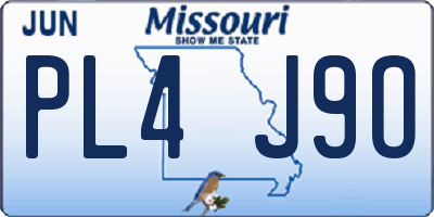 MO license plate PL4J9O
