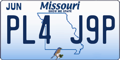 MO license plate PL4J9P