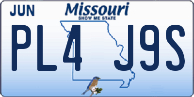 MO license plate PL4J9S