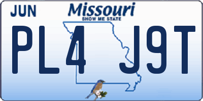 MO license plate PL4J9T