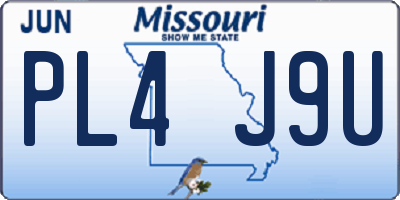 MO license plate PL4J9U