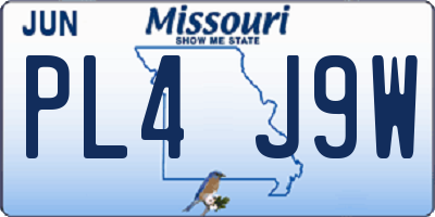 MO license plate PL4J9W
