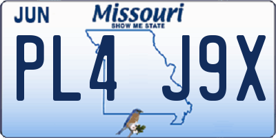 MO license plate PL4J9X