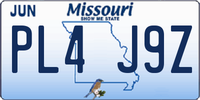 MO license plate PL4J9Z