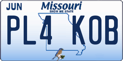MO license plate PL4K0B