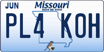 MO license plate PL4K0H