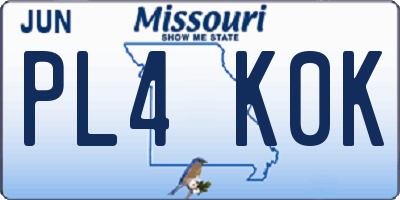MO license plate PL4K0K