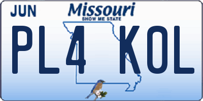 MO license plate PL4K0L