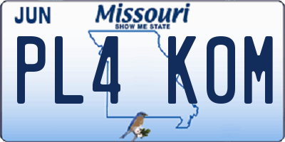 MO license plate PL4K0M