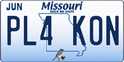 MO license plate PL4K0N