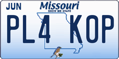 MO license plate PL4K0P