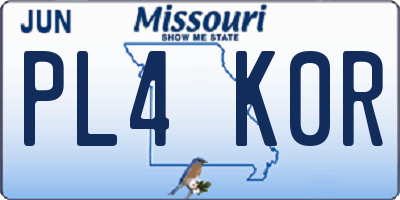 MO license plate PL4K0R