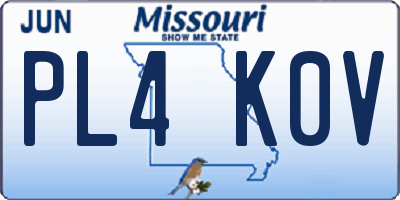 MO license plate PL4K0V