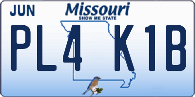 MO license plate PL4K1B