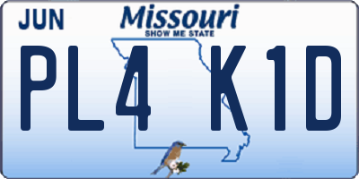 MO license plate PL4K1D