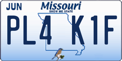 MO license plate PL4K1F