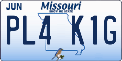 MO license plate PL4K1G