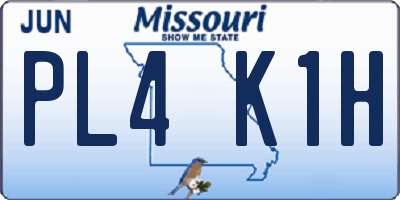 MO license plate PL4K1H