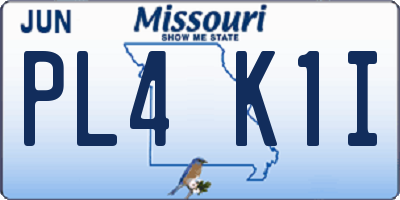 MO license plate PL4K1I