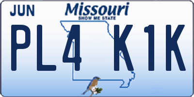 MO license plate PL4K1K