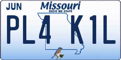 MO license plate PL4K1L