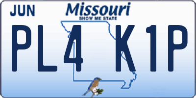 MO license plate PL4K1P