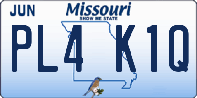 MO license plate PL4K1Q