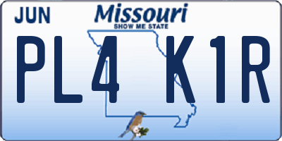 MO license plate PL4K1R