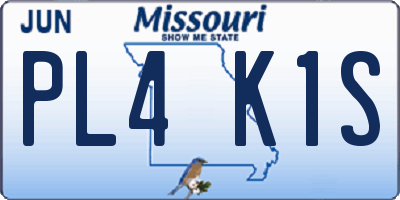 MO license plate PL4K1S