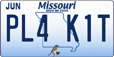 MO license plate PL4K1T