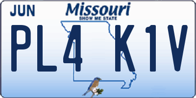 MO license plate PL4K1V