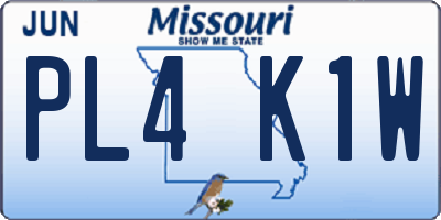 MO license plate PL4K1W