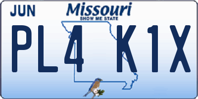 MO license plate PL4K1X
